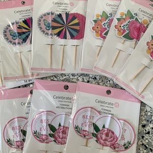 NWT | 9 Packs of 12 Pcs Toppers Decorations